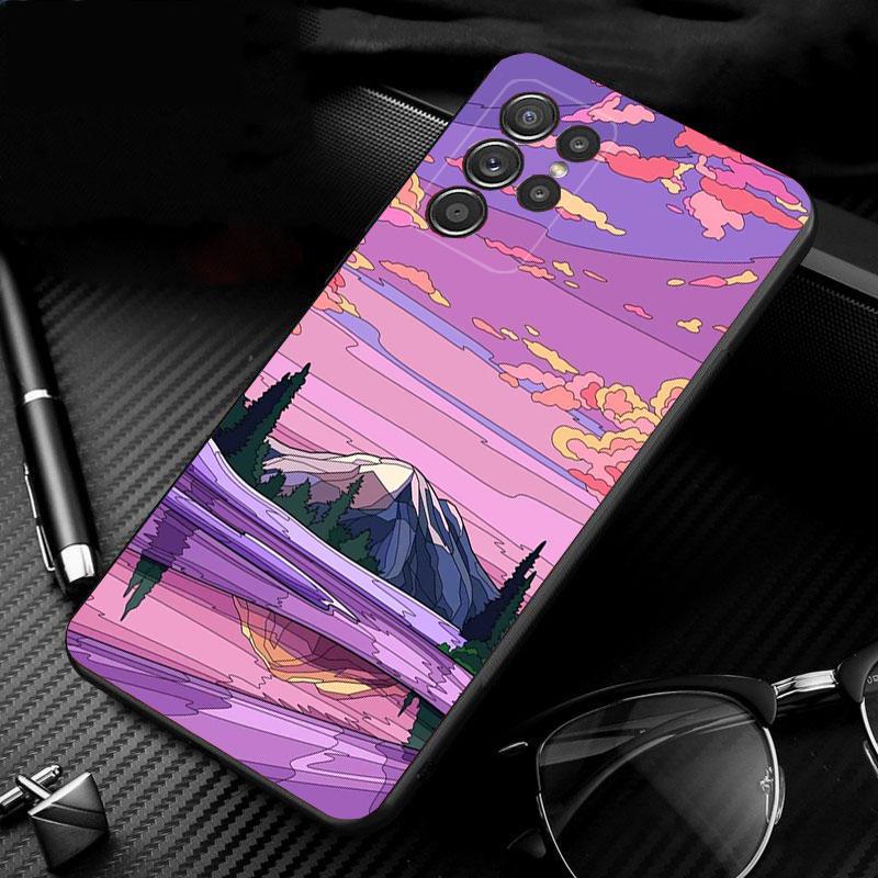 

Чехол для телефона с аниме пейзажем неба и пейзажем для Samsung A52S A04S A21S A33 A23 A13 A14 A32 A52 A53 A54 A51 A71 M51 A32 5G