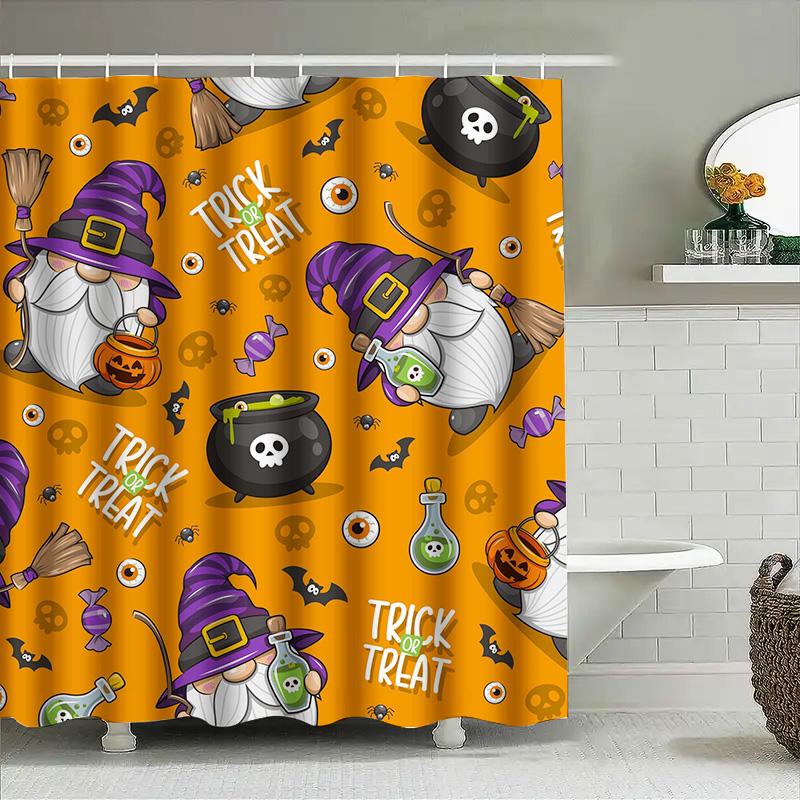 

Tuniu Halloween Witch Kids Baby Girls Room Curtain Decor Striped Spooky Halloween Bedding Sheet W60H190(CM)-1 Pcs