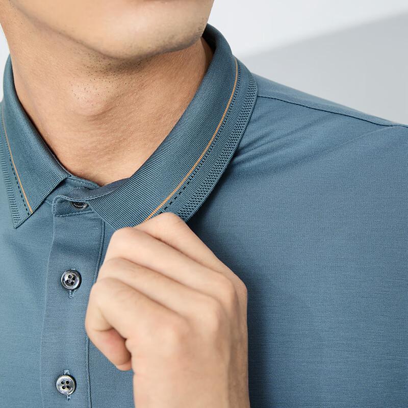 Qipai Men's Spring Business Casual Long-Sleeve Polo Shirt
