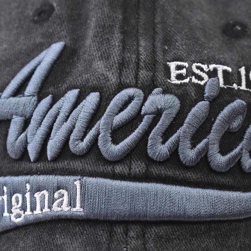 Cotton flag baseball cap washed America embroidered baseball cap foreign trade Europe and the United States independence day cap