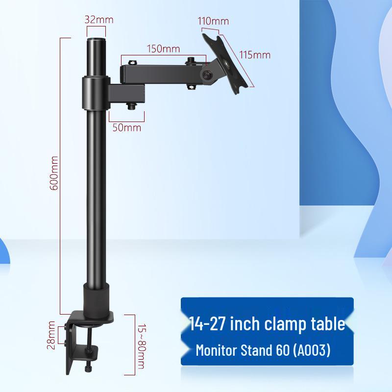 Punch-Free Rotatable Telescopic Monitor Stand for 14-27" Screens