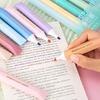4Pcs Soft Tip Highlighter Set with Large Ink Capacity Pastel Eye-Care Markers Smooth Writing Highlighter Pen for Journaling Notes Cute School Supplies