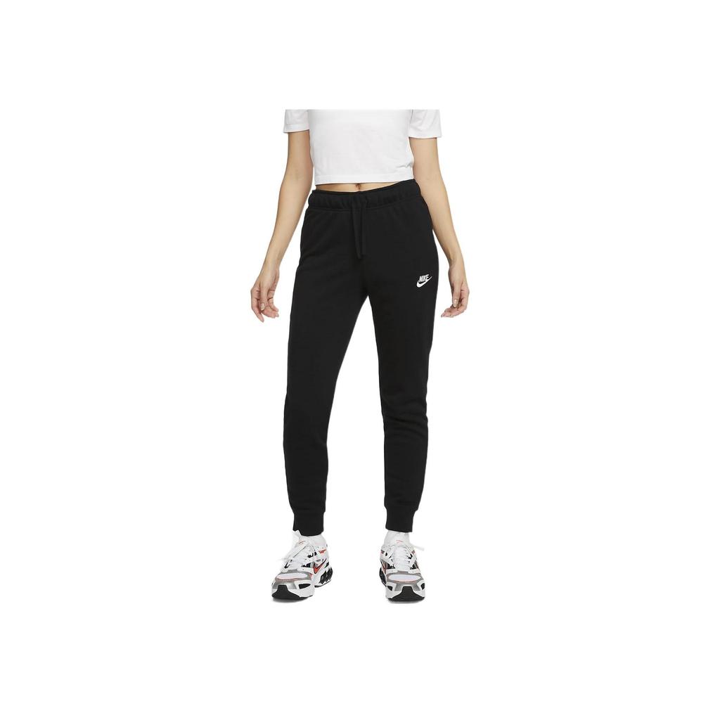 Nike Sportswear Club Fleece Mid-Rise Slim Jogger Black White For Women DQ5175-010