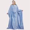 Women's Autumn and Winter Warm Car Air Conditioning Blanket with Pillow Solid Soft and Comfortable Flannel Robe
