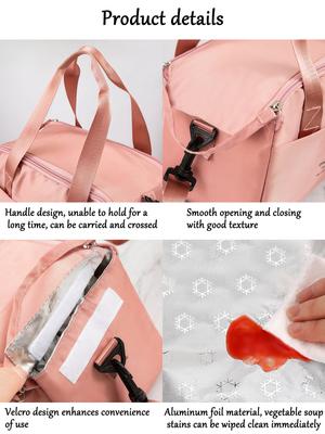 Portable Lunch Bag, Suitable for Hand-carrying or Cross-body Carrying, Ideal for Use In Offices, Schools, and Camping.zwq