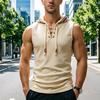 Męski Tank Top Mięśniowy, Bezrękawnik z Kapturem Slim Fit, Oddychająca Kamizelka Treningowa na Siłownię na Lato na Zewnątrz