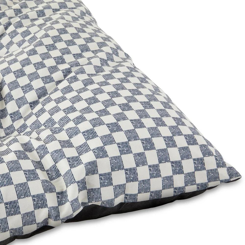Tufted Pillow Pet Bed Dogs 50lb Max Black White Check Eco-Friendly Recycled Materials Machine Washable Comfortable Support