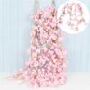 Cherry Rattan Artificial Fake Flower Sakura Hanging Wedding Garland Decor Plant