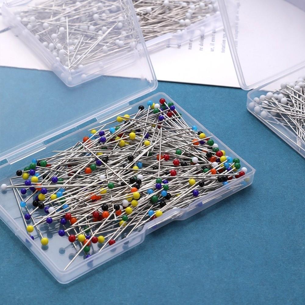 600PCS/BOX Round Head Pearlized Ball Head Pins Multicolor Sewing Pins Quilting Pins  Dressmaking