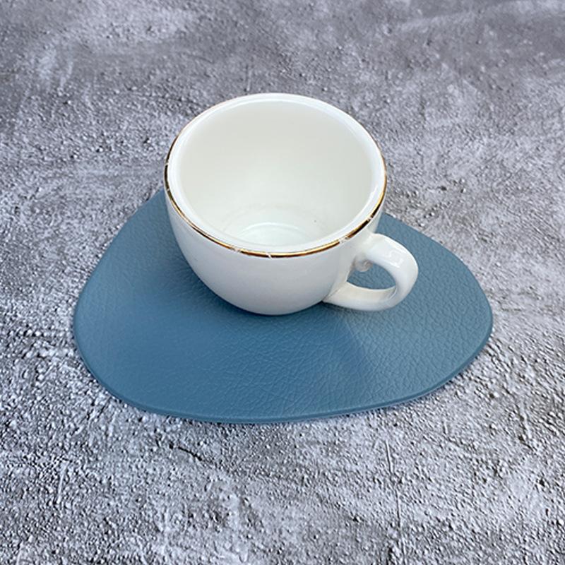 Square Imitation Leather Cup Mat Home Coaster Waterproof Oil Resistant Non-slip Pad Heat-insulating Tea Coffee Mug Drinks Holder