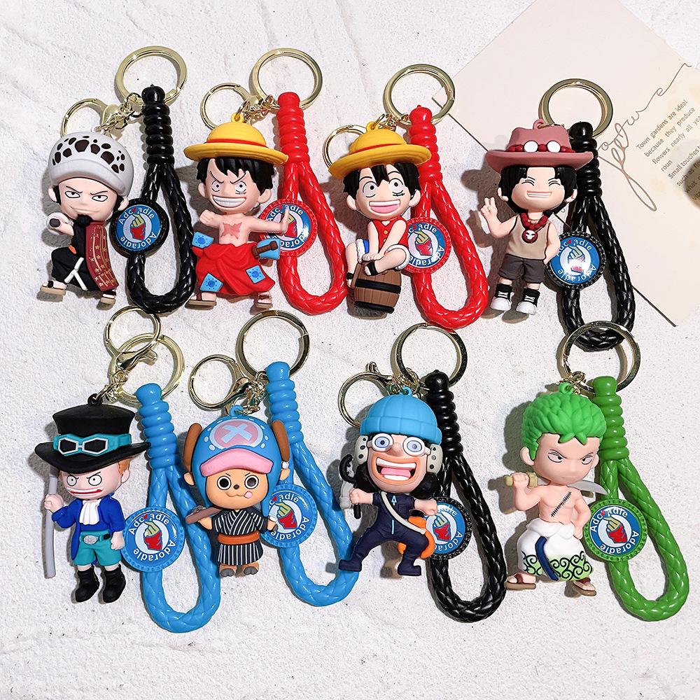 50Styles ONE PIECE Themed Keychain Cute Luffy, Roronoa Zoro, Silicone Toy Doll Key Chain Backpack Decor Small Gifts for Friends