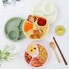 1Pcs Round Fruit Salad Plate Kitchen Breakfast Snack Dip Tray Dinner Plates Food Dishes Cake Dessert Tray Kitchen Tableware