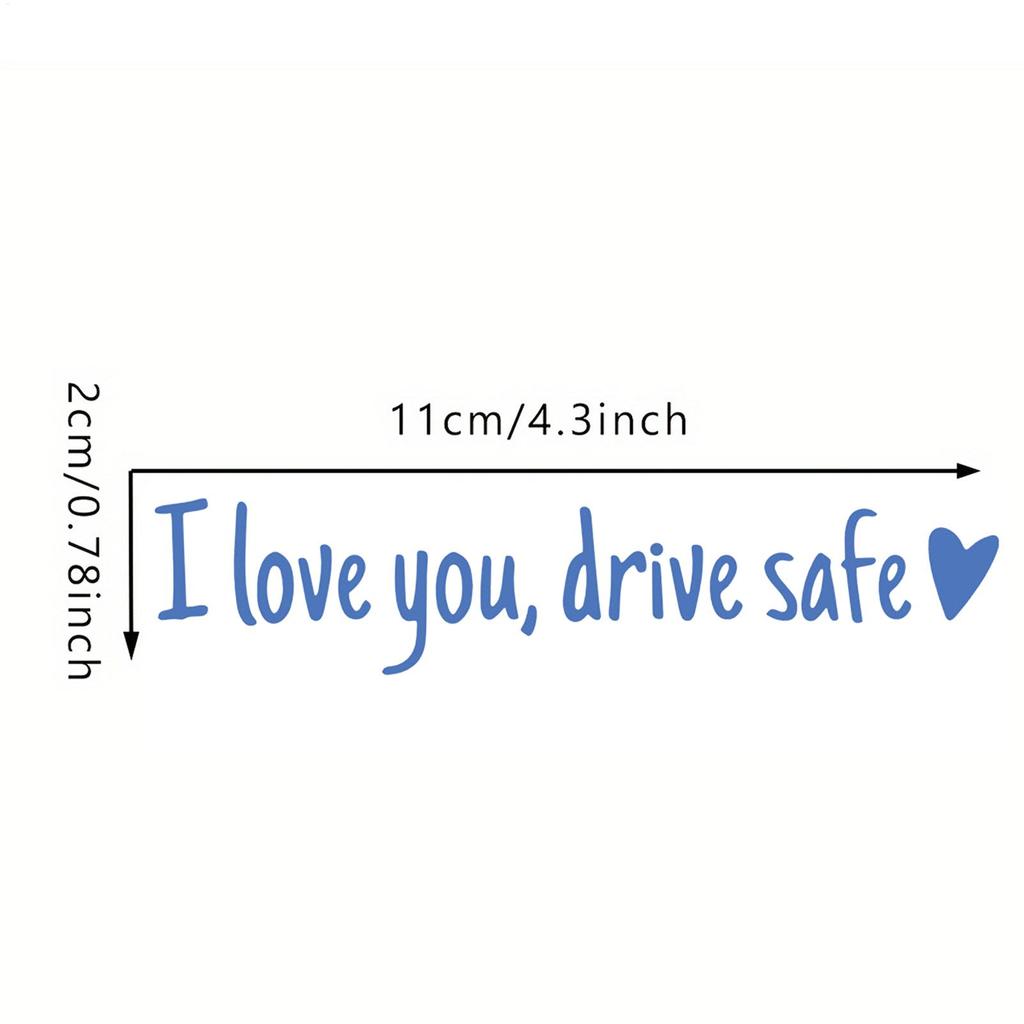 I Love You, Drive Safe Rearview Mirror Decal Heart-shaped Safety Reminder Durable Vinyl Car Decal Sticker For Women Drivers