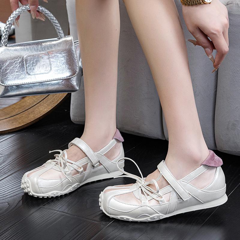 Fashion Spring Summer Fashion Modern Shoes Women Soft Silk Breathable Brand Flat Non-slip Sweet Ladies Casual Shoes D4870