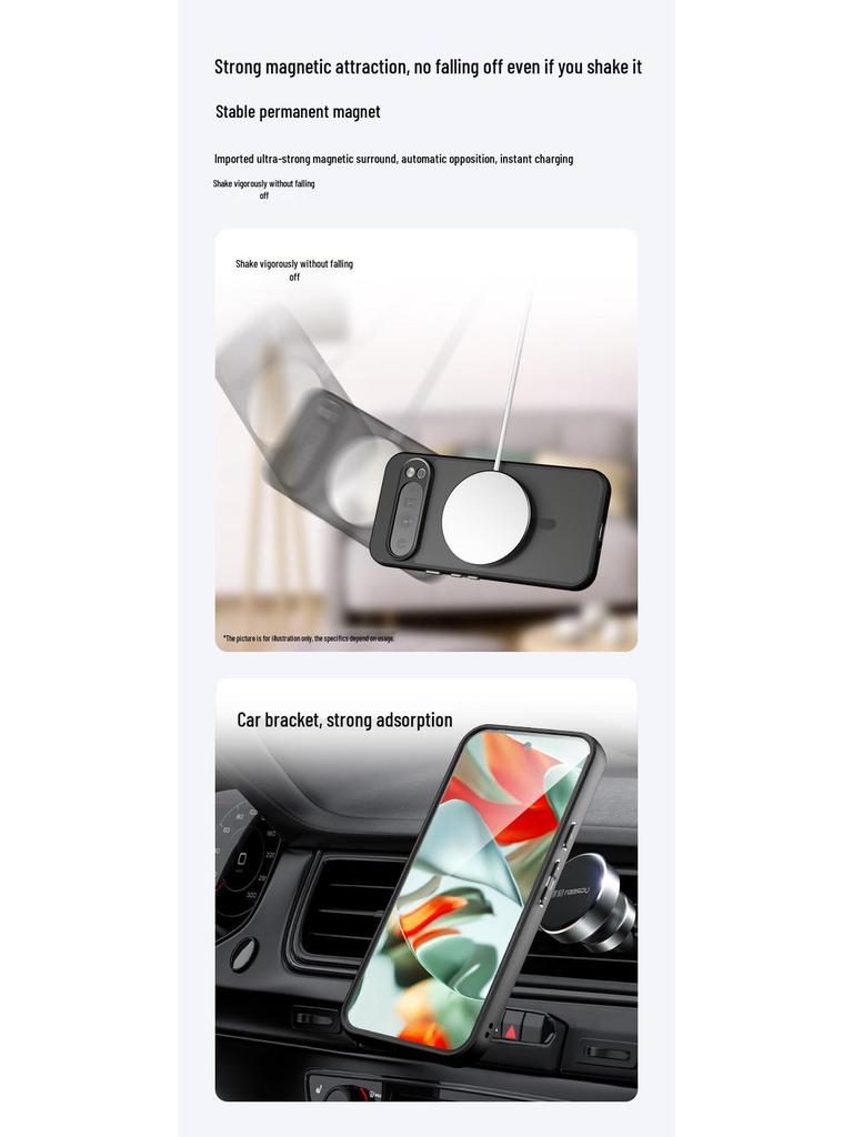 Capa Magnética para Celular Google 9ProXL - Capa Protetora MagSafe com Toque de Pele Fosca para Pixel 9