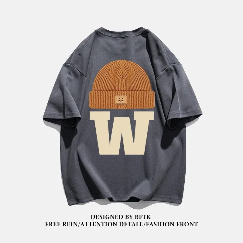 

Літня модна важка чоловіча ретро-футболка з круглим вирізом із 100% бавовни та англійськими літерами. Високоякісна повсякденна вулична футболка для фітнесу XXXXXL небо синє кольору