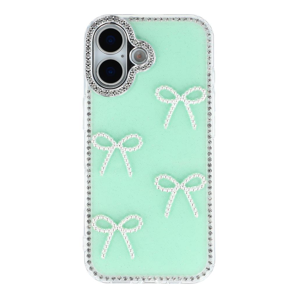For iPhone 17 Case Rhinestone Edge Butterfly Bow Decor TPU+PC IMD Phone Cover