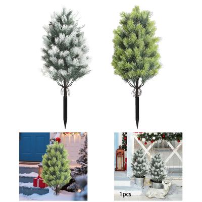 Artificial Tree with Stake Decoration Lifelike Height 21.65inch Faux Plant for Porch Courtyard Indoor/Outdoor Pathway Backyard