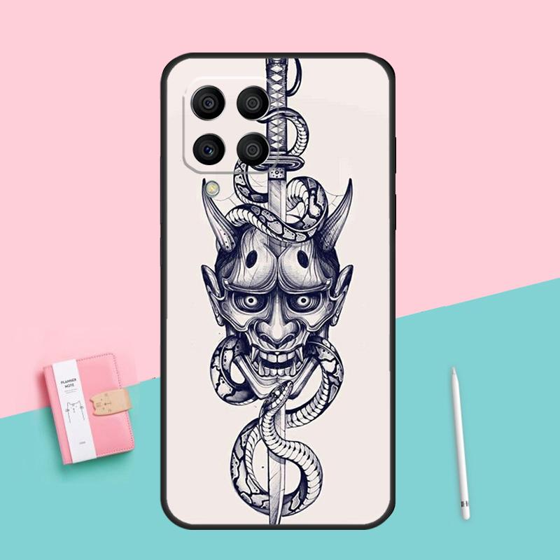 Samurai Oni Mask For Samsung Galaxy M53 M33 M32 M16 M06 M12 M55 M15 M35 M14 M34 M54 M11 M21 M31 M13 M52 Case