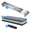 Grit 240-8000# Sharpening Stone Stainless Steel Base with Double-Sided Whetstone Adjustable Holder Kitchen Sharpening System