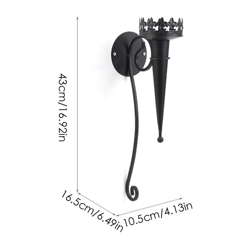 Candle Holder For Wall Candlestick Stand Iron Art Wall Mount Torch Pillar Holder Multi-Purpose Decorative Torch Candle Holder