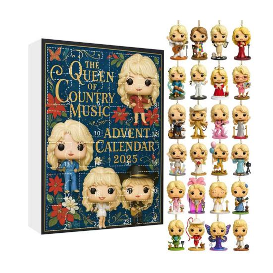 Christmas Advent Calendar 2025 24-Day Countdown Calendar with 24 Pcs Collectible Figures Christmas Tree Ornaments Set for Holiday Party Decor