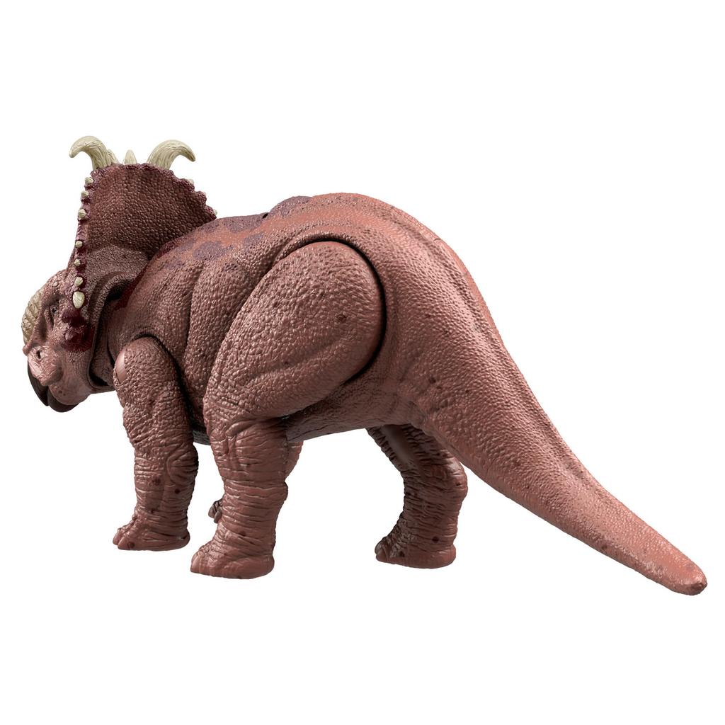 Mattel Jurassic World Roaring Pachyrhinosaurus Action Figure, Kids' Dinosaur Toy, Length: Approx. 11.2 Inches, Ages 4 and Up, Brown, HTK72