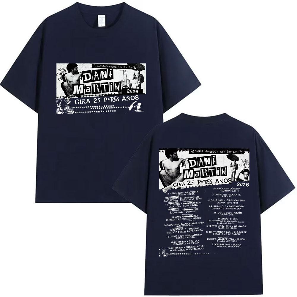 Rapper Dani Martin Tour 20252026 Merch T Shirts Mens Pop Music Clothing Short Sleeve Tshirt Man Hip Hop Gothic Vintage Tshirt