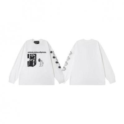 Unisex Oversized Cotton Long Sleeve Tee With Letter Graphic Print - Korean Style Casual Top Teens