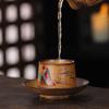 Chinese-style Retro Dunhuang Mural Nine-Colored Deer Stemmed Teacup Gongfu Tea Tasting Cup Master Cup Ceramic Souvenir Small Cup