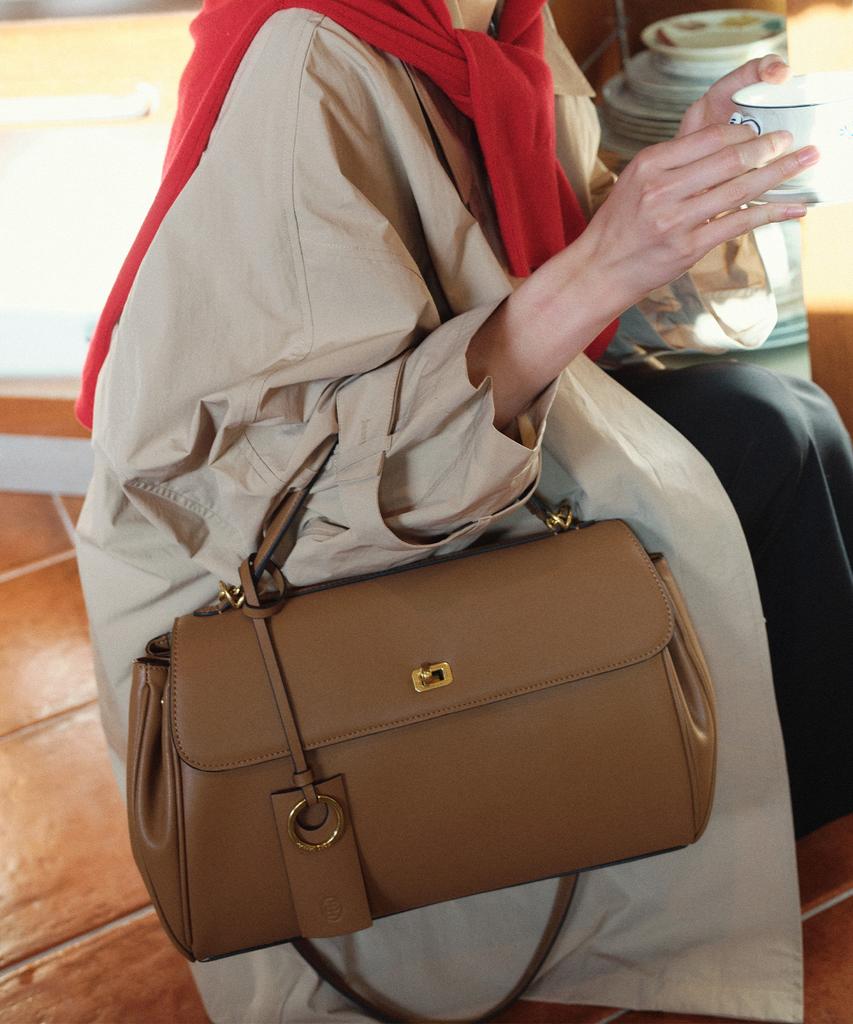 Siyazu Siac3061 Leather Michelle Bag M_Brown