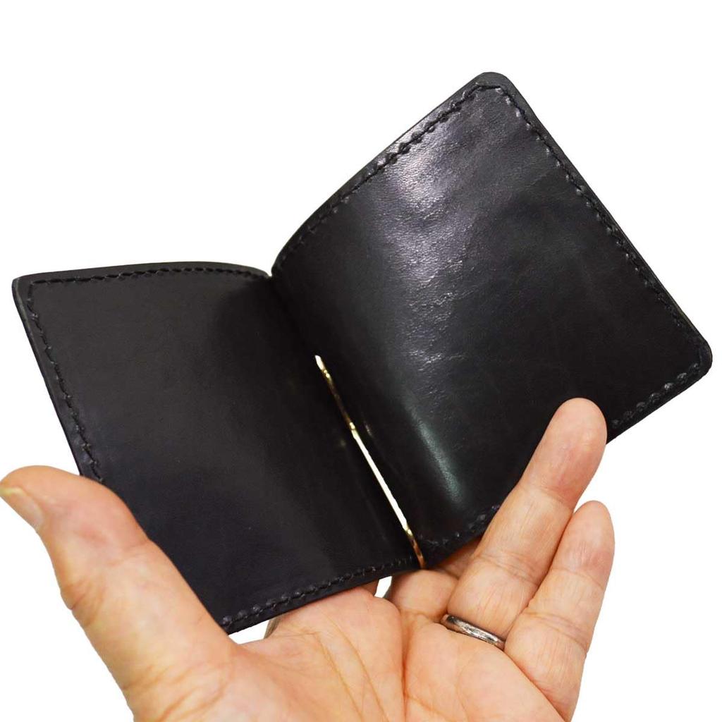 Leather Money Genuine Crocodile Pattern for Bills Clip, Cowhide, Leather, Embossed, Black, Only.