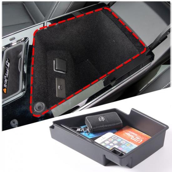 Black ABS Center Armrest Storage Box Organizer Tray For Cadillac LYRIQ