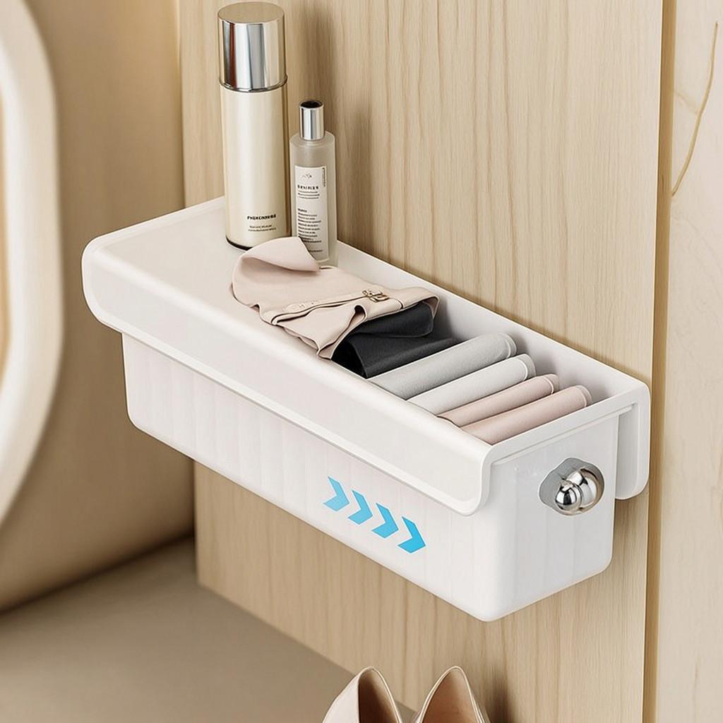 Modern Minimalist Plastic Wall Mount Storage Box With Dividers For Closet Organization