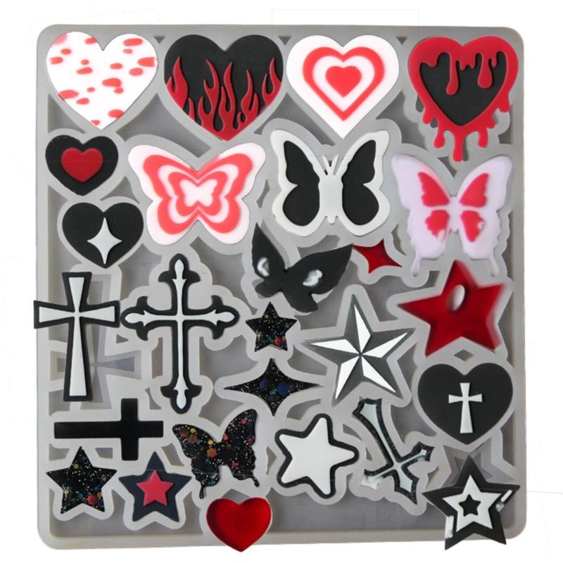 Jewelry Casting Molds,Silicone Pendant Resin Molds Crucifix Epoxy Resin Casting Mold for DIY Earrings Keychain Making