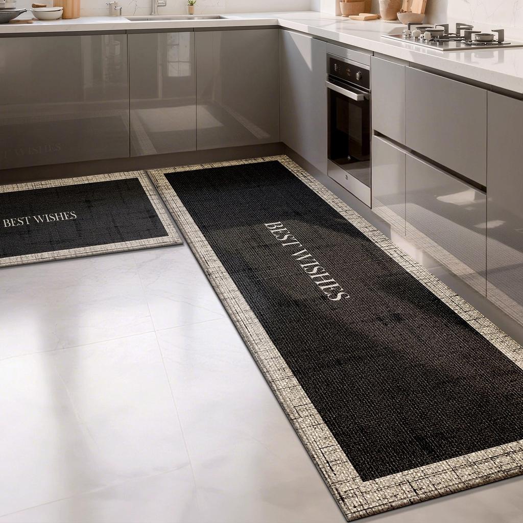 Kitchen Floor Mat Runner Rug Long Carpet Absorbent Carpets Black Minimalist Luxury Home Decoration Rugs Alfombra De Cocina