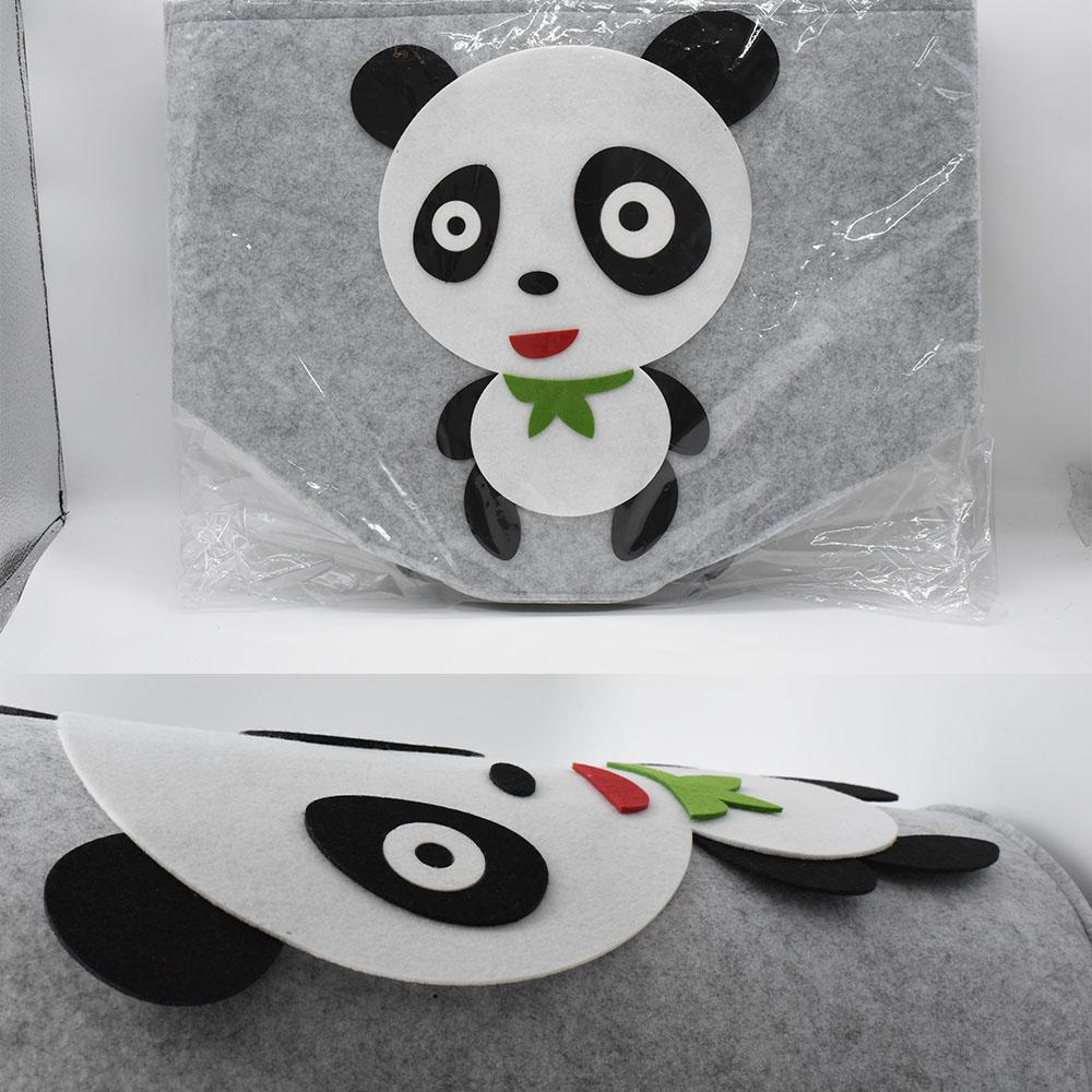 Panda Dinosaur Baby Storage Basket Felt Toy Organizer Laundry Clothes Bucket Cartoon Nursery Hamper for Kids Gift Idea