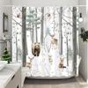 Farm Animals Highland Cattle Shower Curtain Rustic Rustic Farmhouse Plank Vintage Style Washable Shower Curtains Bathroom Decor