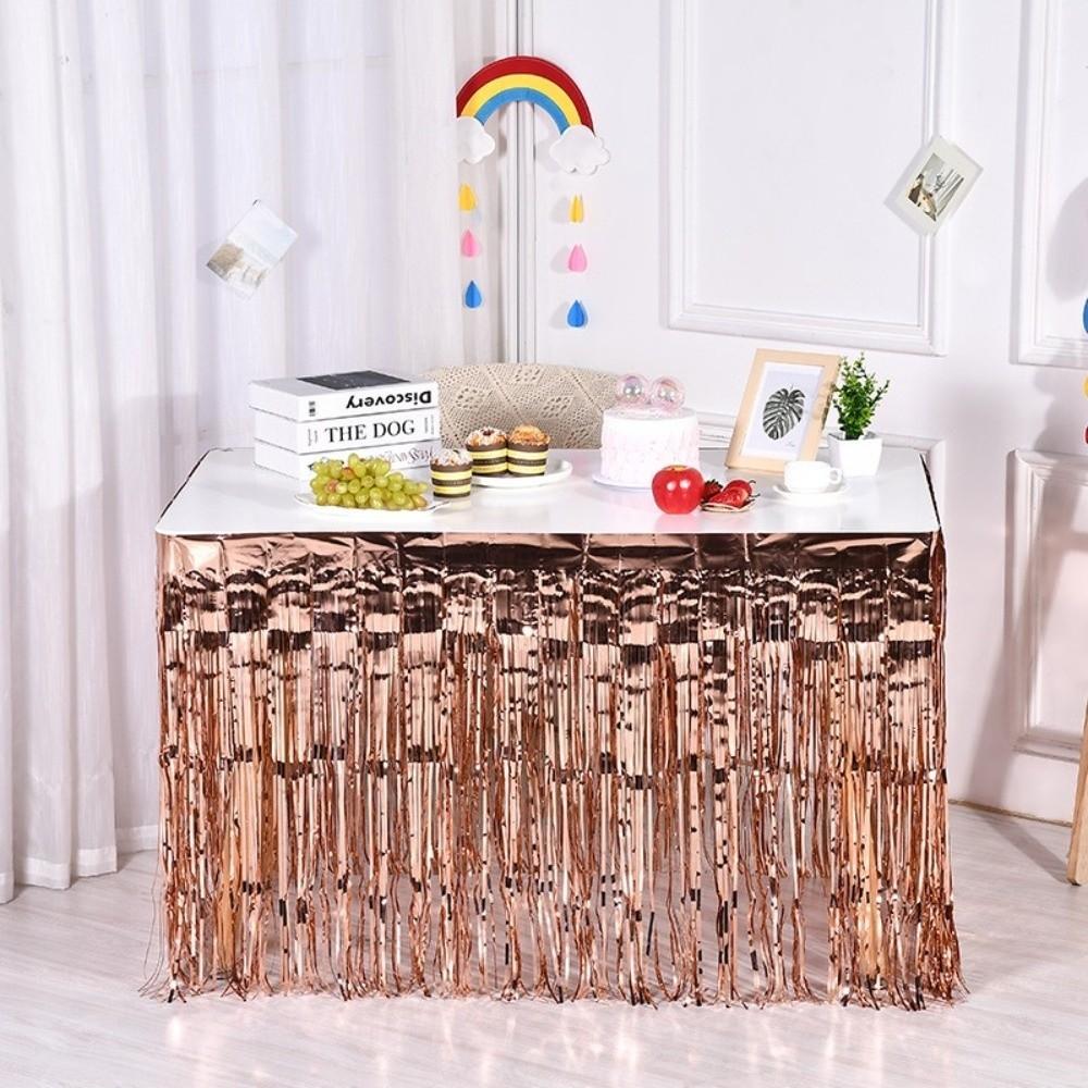 Colorful Table Skirt Tablecloths  For Party Birthday Gatherings Holiday Wedding Decorations