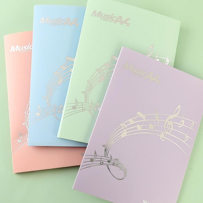 4 Pages Plastic Sheet Music Folder A4 Size Storage Holder for Chorus Art Student