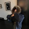 Womens Oversized Hooded Cotton Coat With Faux Fur Collar Button Front Loose Fit Winter Warm Jacket