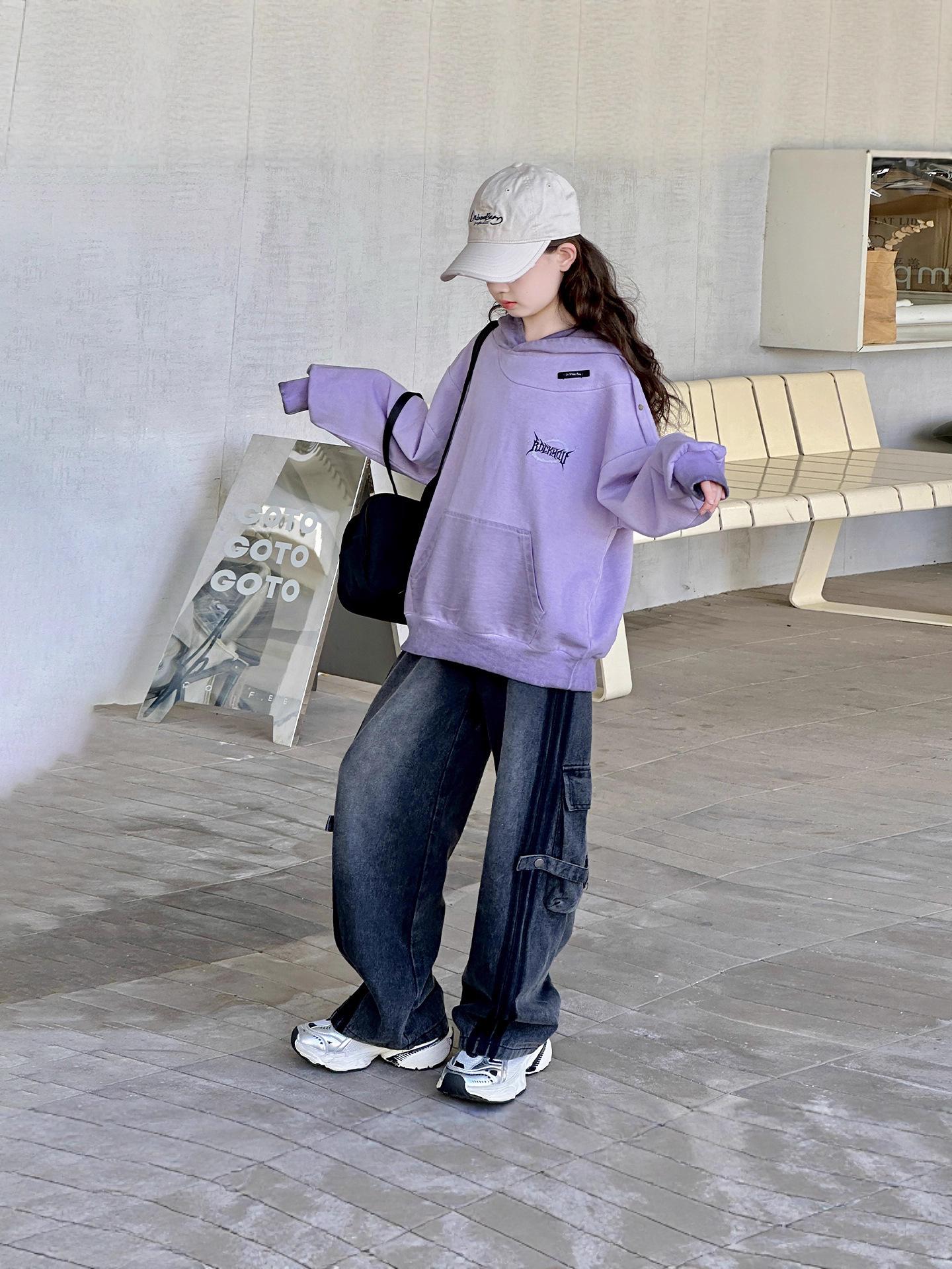 

Модное винтажное хлопковое худи с градиентом для девочек, осень 2025 170 cm