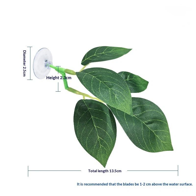 1 Pc Green Leaf Hammock For Betta Fish Stress-Reducing Aquarium-Safe Decor With Suction Cup For Fish Tank Fake Plants Decoration