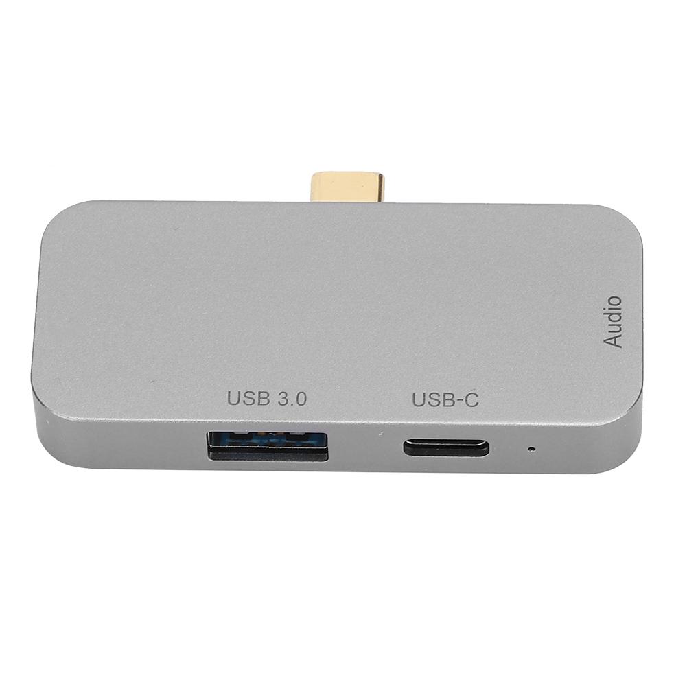 

4 в 1 USB C Hub серый многофункциональный расширительный док-коннектор Type C на HDMI 60 Вт PD(Серый ) серый