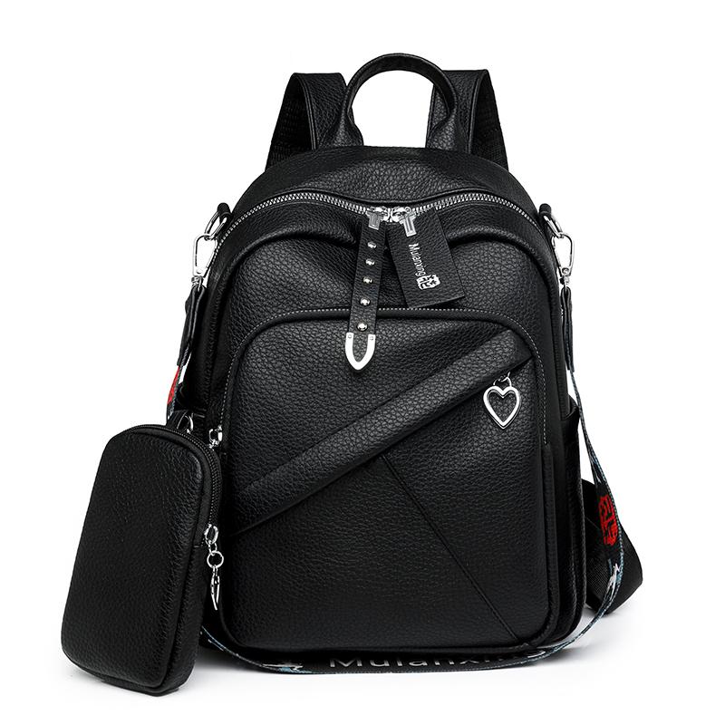 Large Capacity Soft Leather Backpack Women's Multifunctional Shoulder Bag