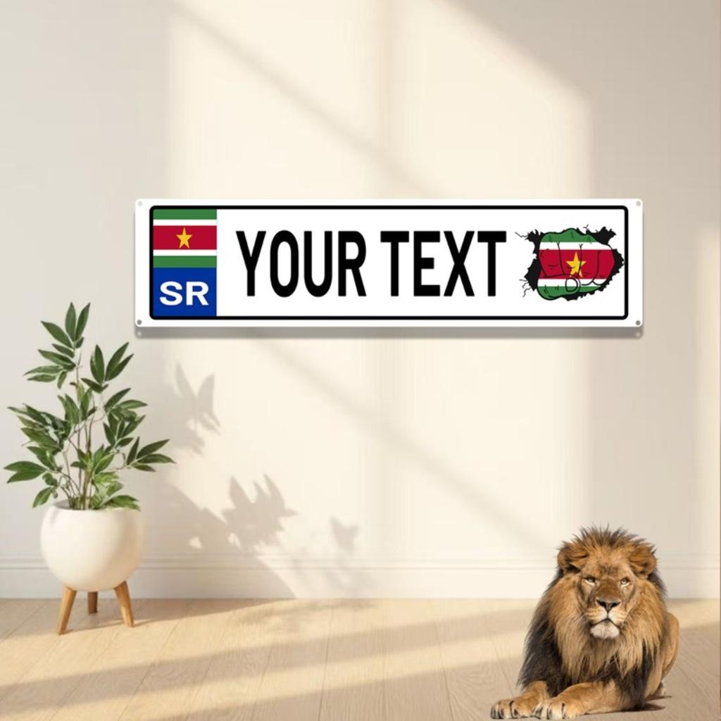 Personalized Suriname Metal Sign Waterproof Home Garage Wall Decor
