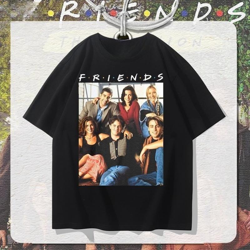 American Tv Series Related Products Friends Shortsleeved Summer Unisexs Unisexs Pure Cotton Loosefitting Base Clothing