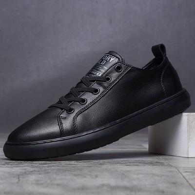 Men's Shoes Spring and Autumn Fashion Simple Leather Breathable Lightweight Outdoor Casual Low-top Board Shoes