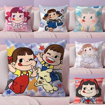 Candy Brand F-Fujiya Cushion Cover Plush Fabric Soft Double-Sided Printed Invisible Zipper Sofa Pillow Case Home Decor