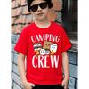 Boys Crewneck Short Sleeve Tee, Camping Crew S'Mores Campfire Lion Tiger Dinosaur Graphic Casual Tops